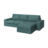 KIVIK Sofa with chaise, Kelinge gray-turquoise